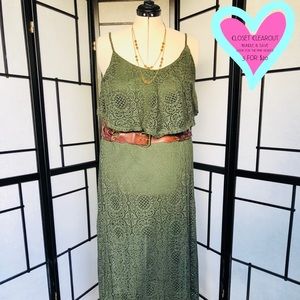 SALE!! NWOT Olive Green Lace Maxi Dress PLUS SIZE